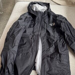 The North Face Girls Black Hooded Rain Jacket